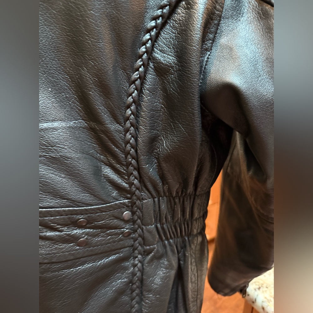 Allstate Leather Black Motorcycle Riding Jacket. Size Small. EUC. Zip out liner. - Picture 12 of 14
